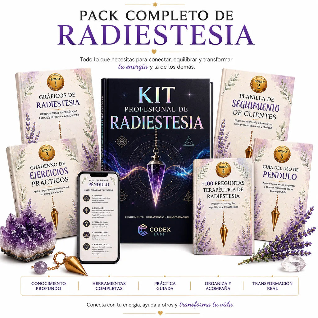 ✨ TAROT TERAPÉUTICO PROFESIONAL + KIT PROFESIONAL DE RADIESTESIA