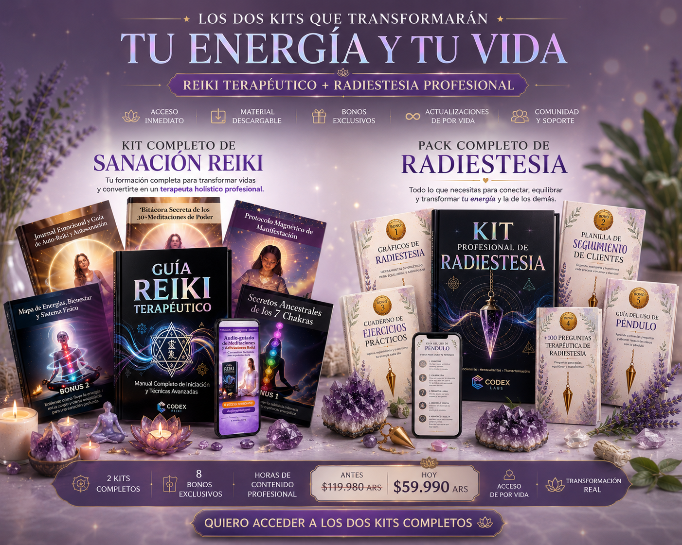 Guía Reiki + Kit Radiestesia - Terapéutica